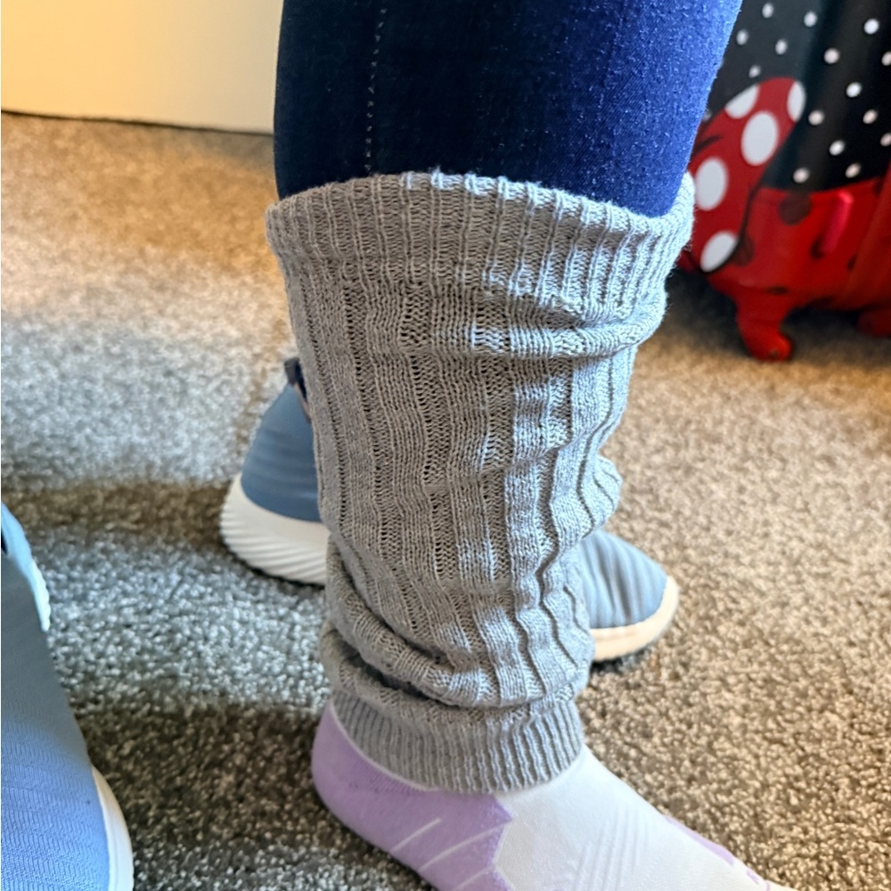 Gray Knit Leg Warmers